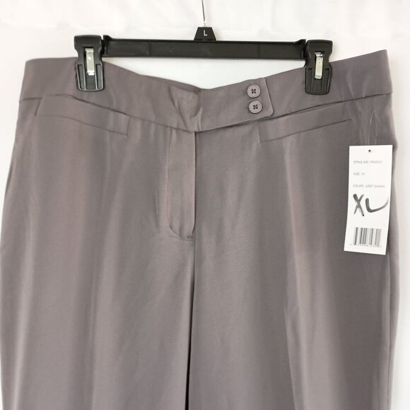 Focus 2000 Grey Shark Dress Pants Women’s Size 14 Straight Leg NWT Flattering - Picture 3 of 9